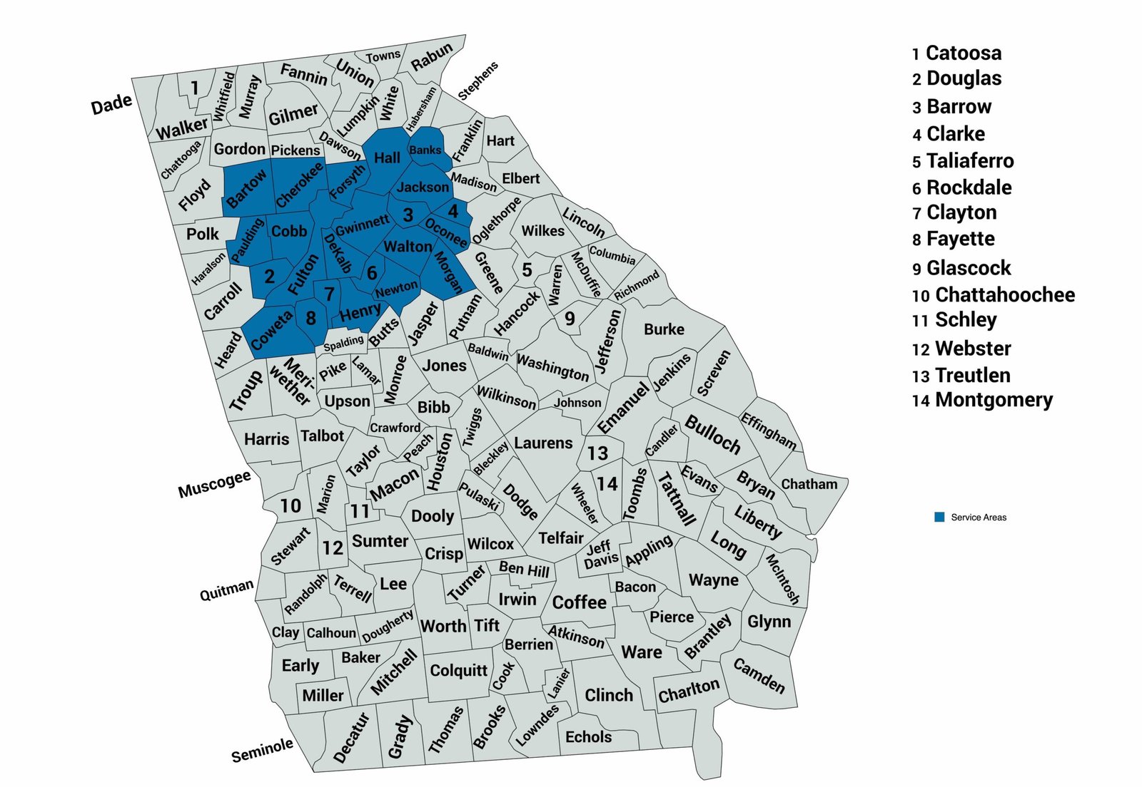 Service Areas